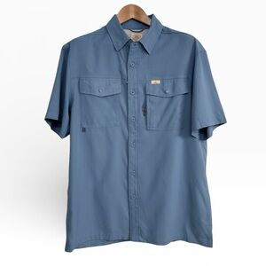 Faherty Shorelite Air Shirt Blue Short Sleeve Button Down Mens Medium NWOT